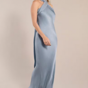 Rewritten Roma Satin Halter Neck Bridesmaid Dress